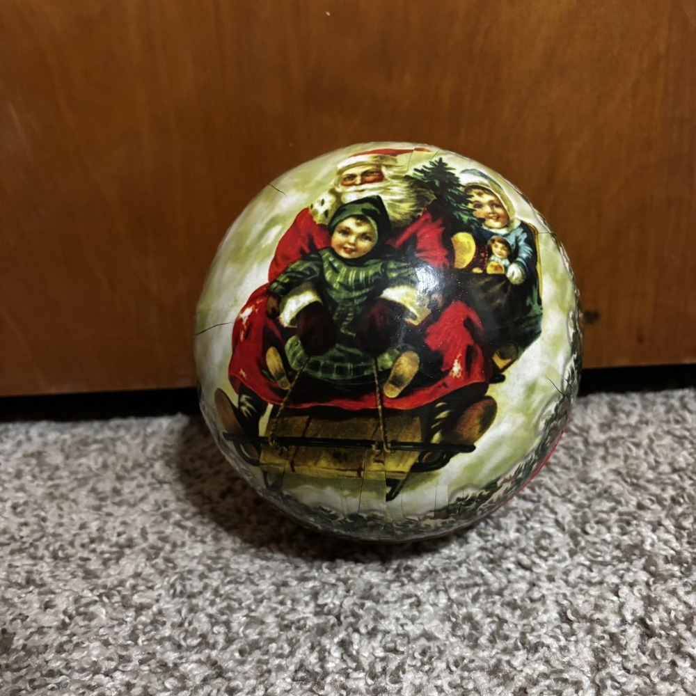 Vtg Paper Mache Christmas Candy Container Santa Western Germany